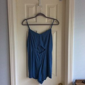 Forever 21 Gunmetal Blue Cut-out Romper